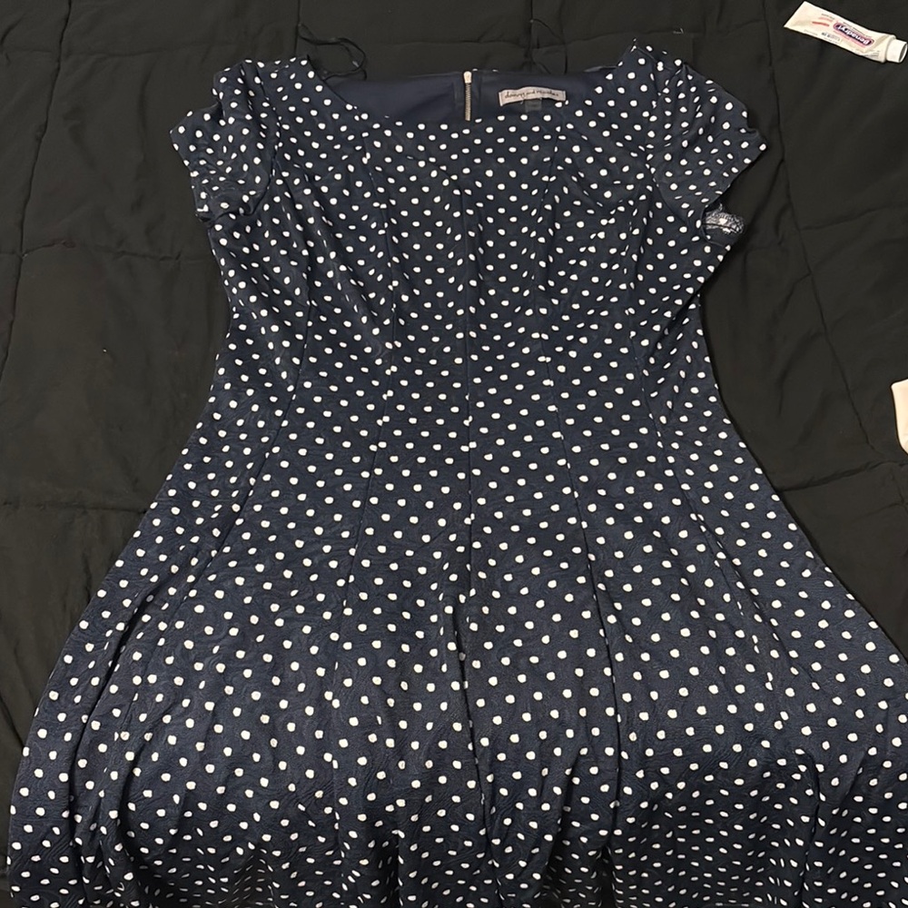 Navy Blue Polka Dot Dress